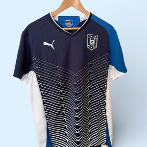Puma Italy Navy and White Soccer Jersey